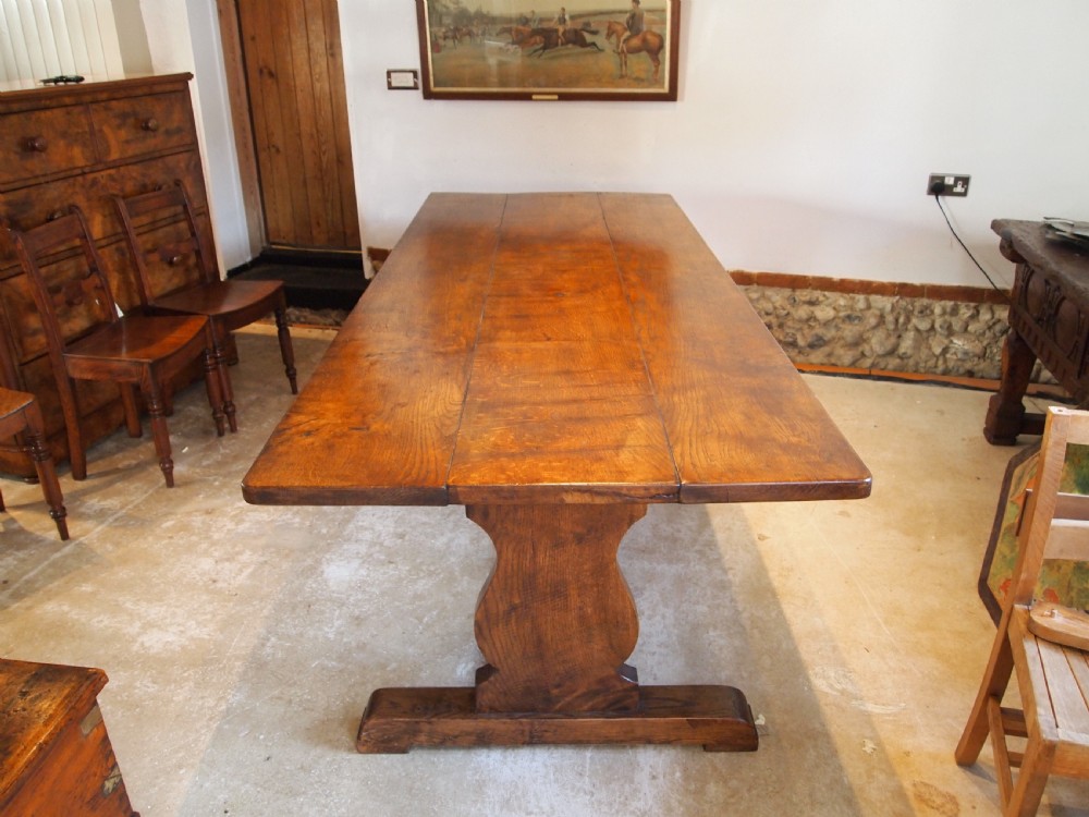 Table refectory farmhouse Oak seats 10 c1920 View X