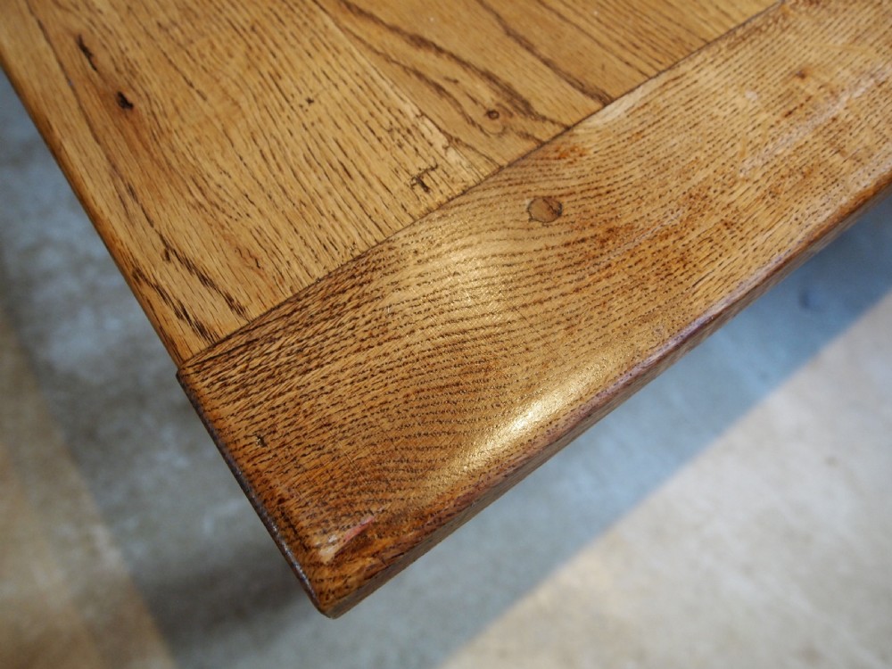 Table refectory school dining table Oak Edwardian c1910 View V