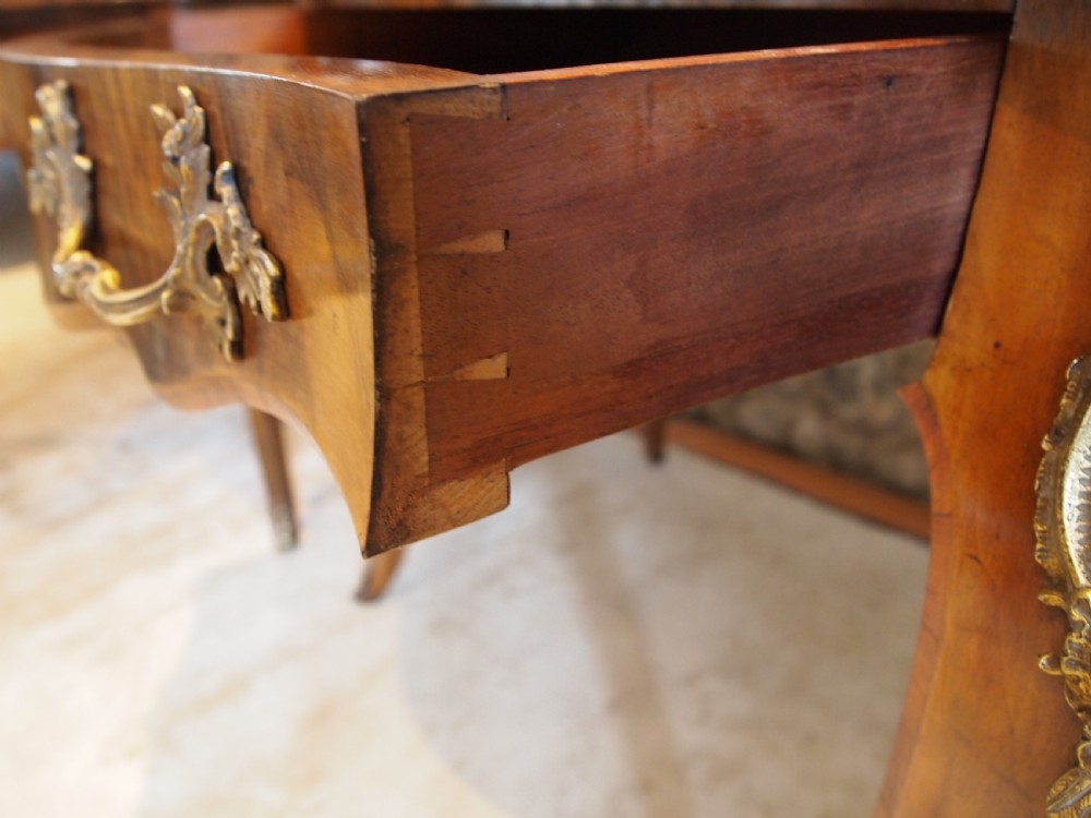 Desk rare pair of Bonheur du Jour's exhibition quality Burr walnut c1860 View IV