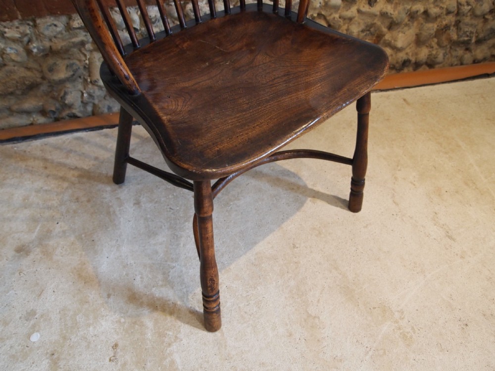 Chair fine Yew and Elm George III Windsor armchair c1800 View II