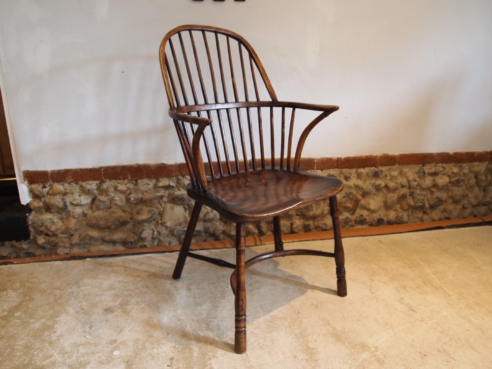 Chair fine Yew and Elm George III Windsor armchair c1800 View V
