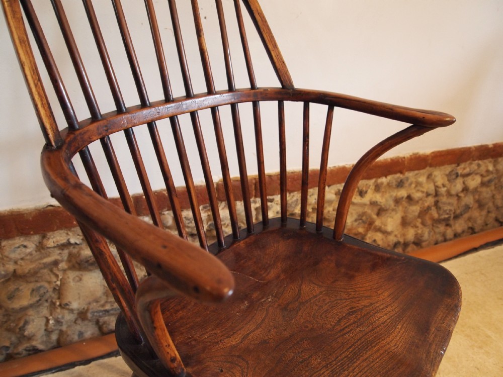 Chair fine Yew and Elm George III Windsor armchair c1800 View VII