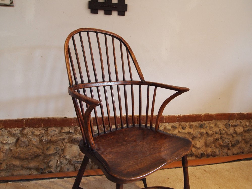Chair fine Yew and Elm George III Windsor armchair c1800 View IX