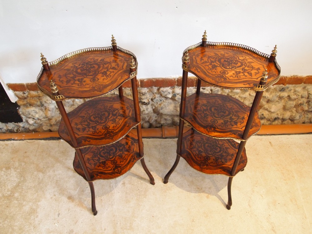 Etagere's tables a fine rare pair of French 19th century c1880