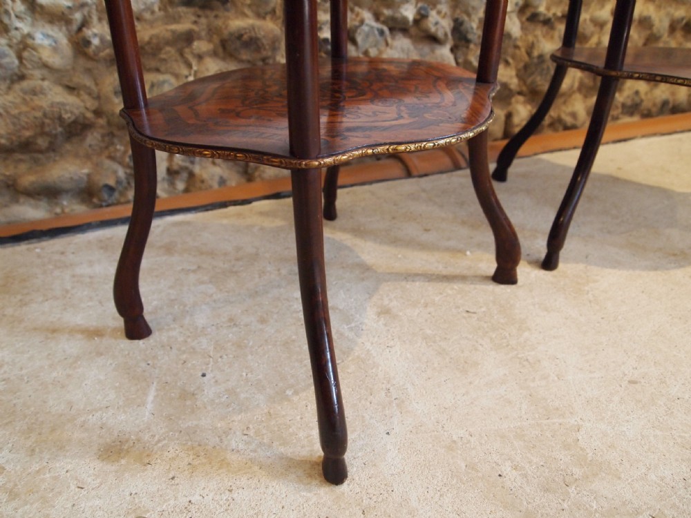 Etagere's tables a fine rare pair of French 19th century c1880 View VIII