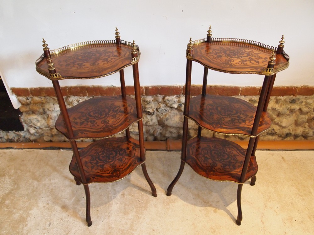 Etagere's tables a fine rare pair of French 19th century c1880 View IX
