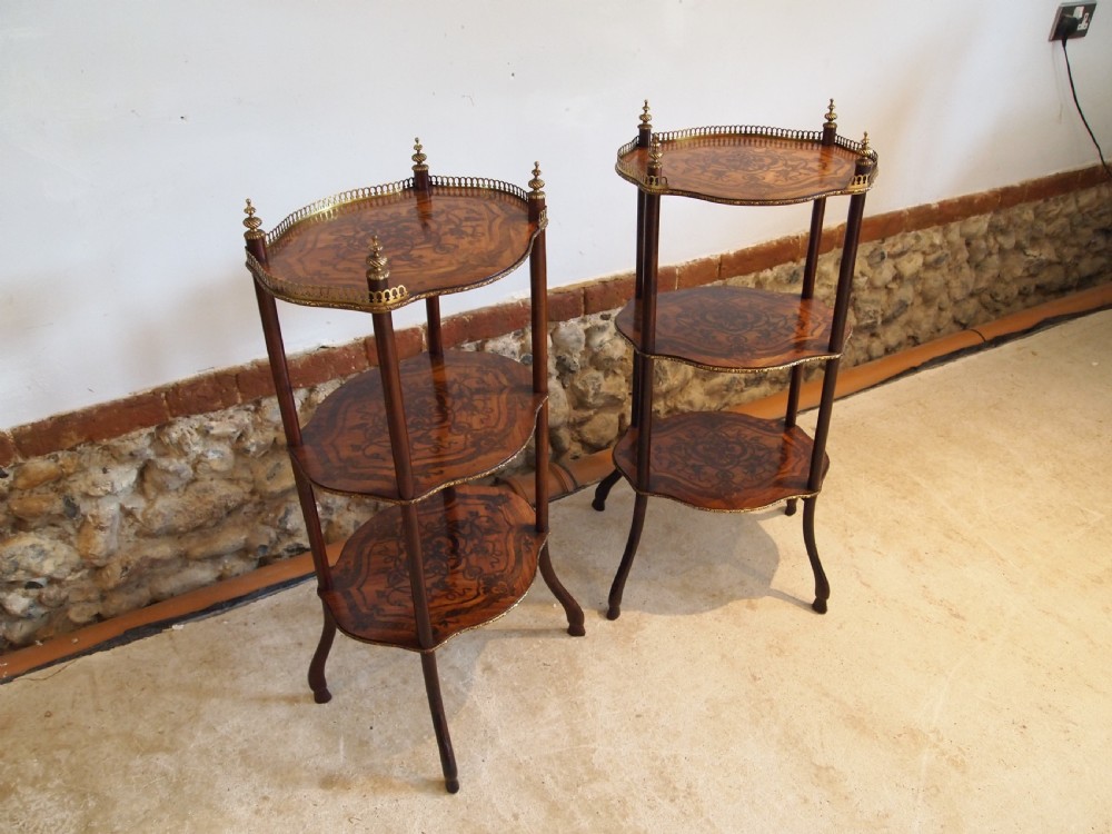 Etagere's tables a fine rare pair of French 19th century c1880 View X