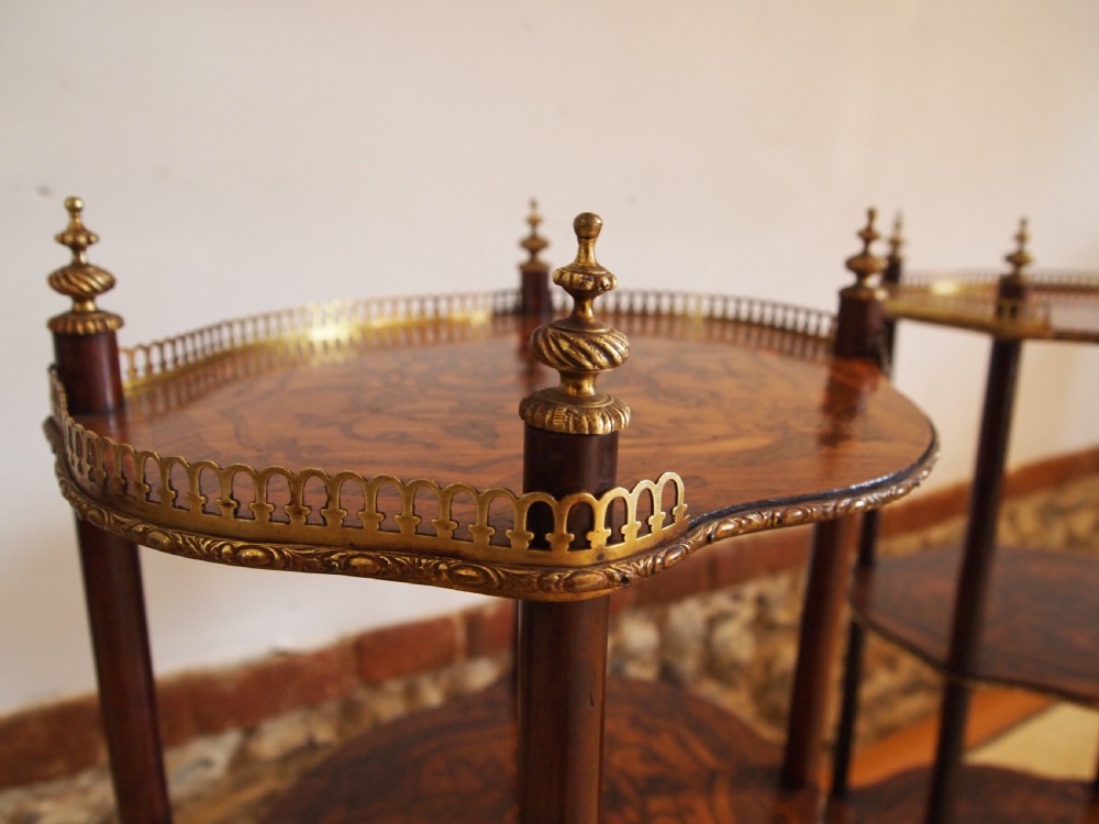 Etagere's tables a fine rare pair of French 19th century c1880 View XI