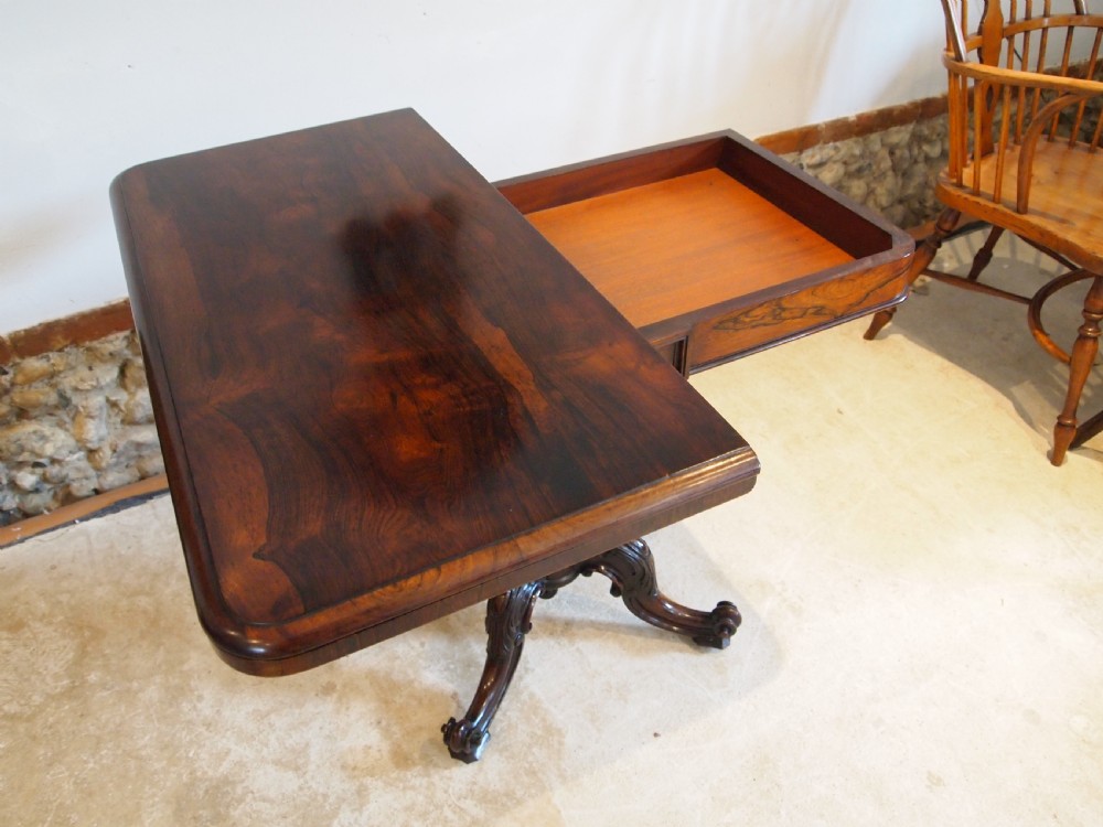 Table stunning Regency Rosewood card hall lamp games table c1830 View VI