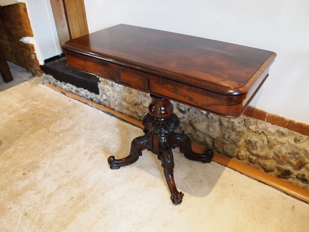 Table stunning Regency Rosewood card hall lamp games table c1830 View VIII