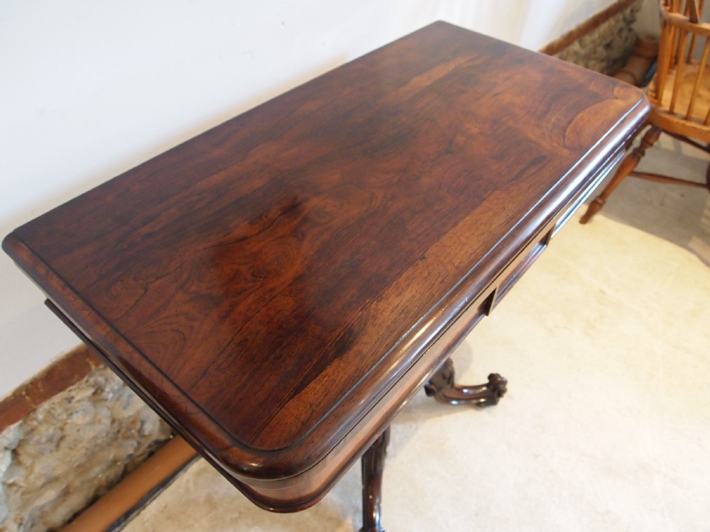 Table stunning Regency Rosewood card hall lamp games table c1830 View IX