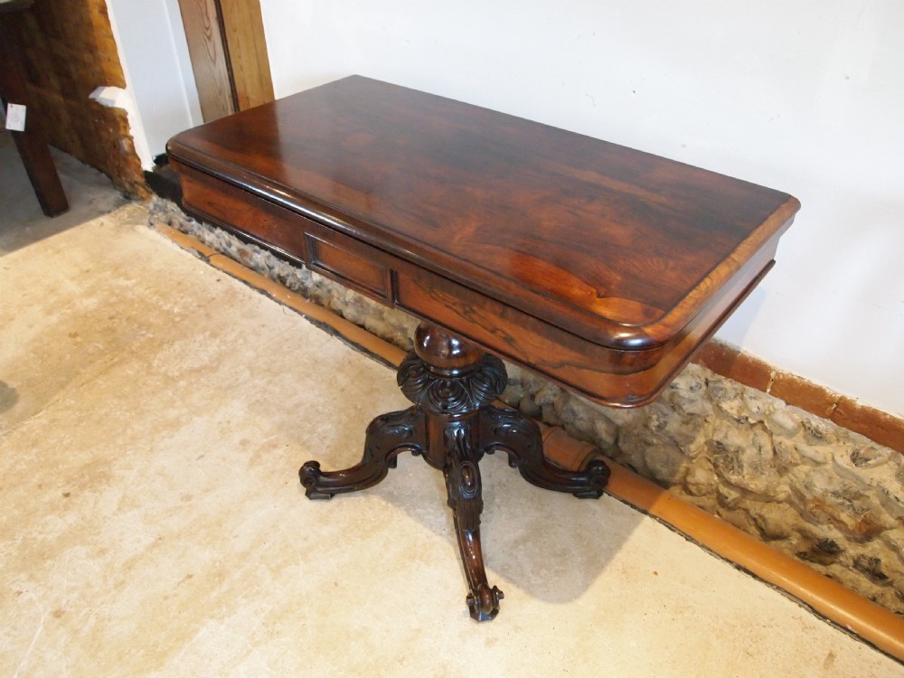 Table stunning Regency Rosewood card hall lamp games table c1830 View XI