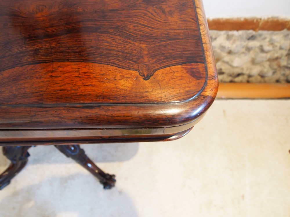 Table stunning Regency Rosewood card hall lamp games table c1830 View XII