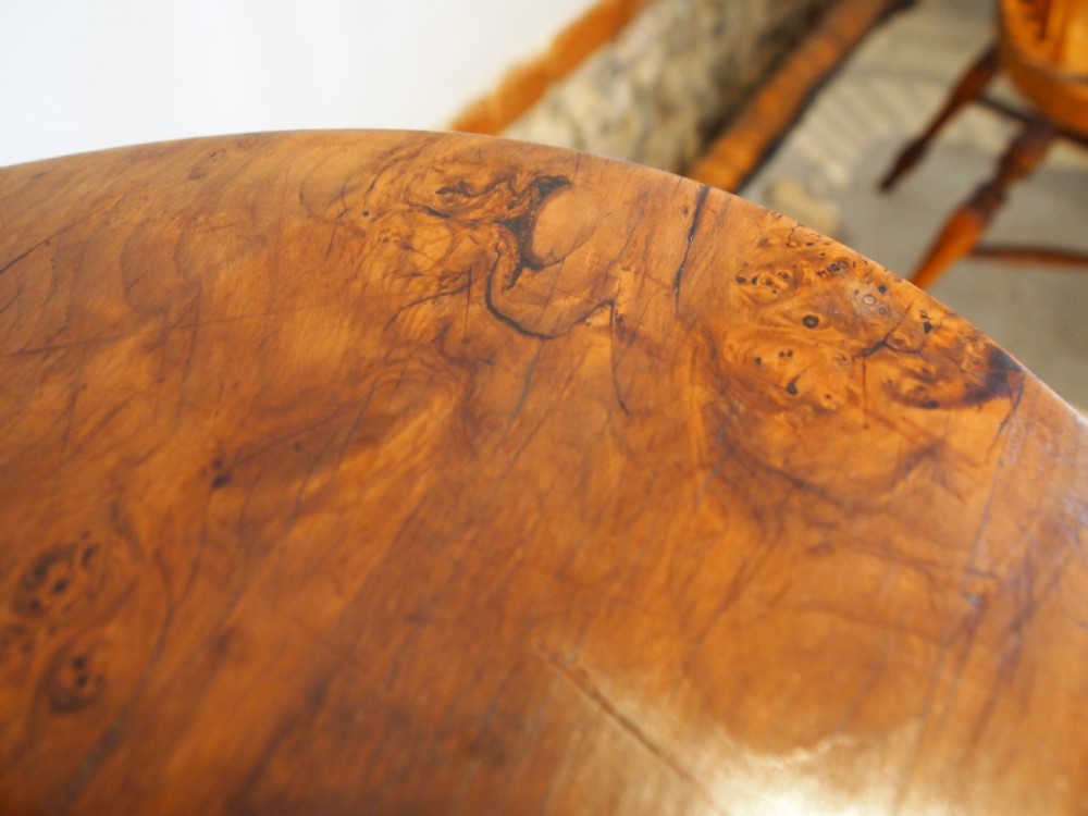 Table very rare Sold Yew and Burr Yew George III hall lamp side c1770 View IX