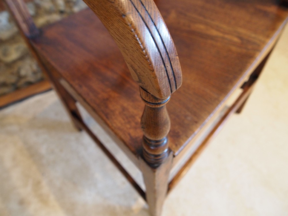 Chair George IV solid Elm Suffolk Ball back armchair c1820 View IX