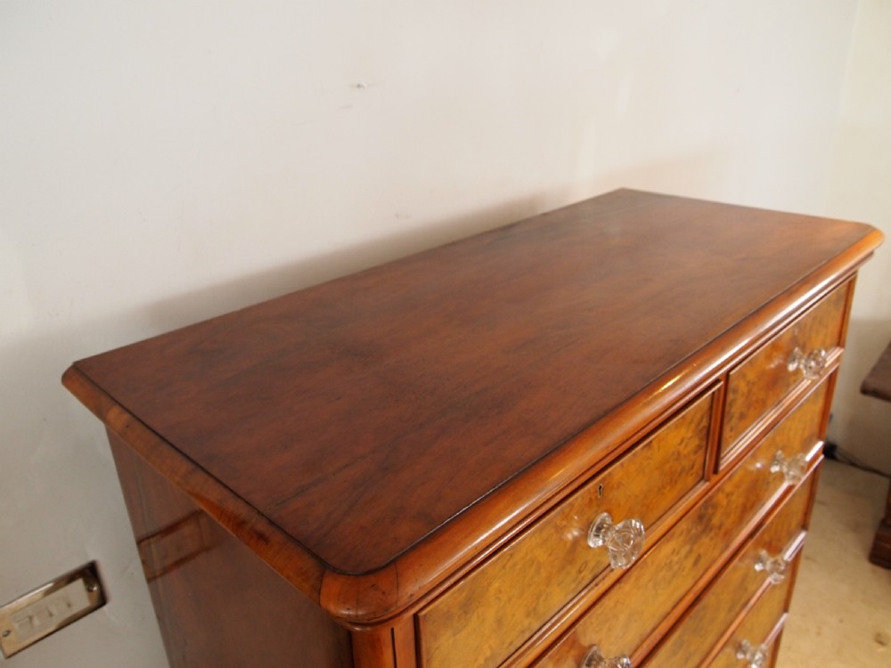 Chest of drawers stunning Burr Walnut Victorian c1870 View VII