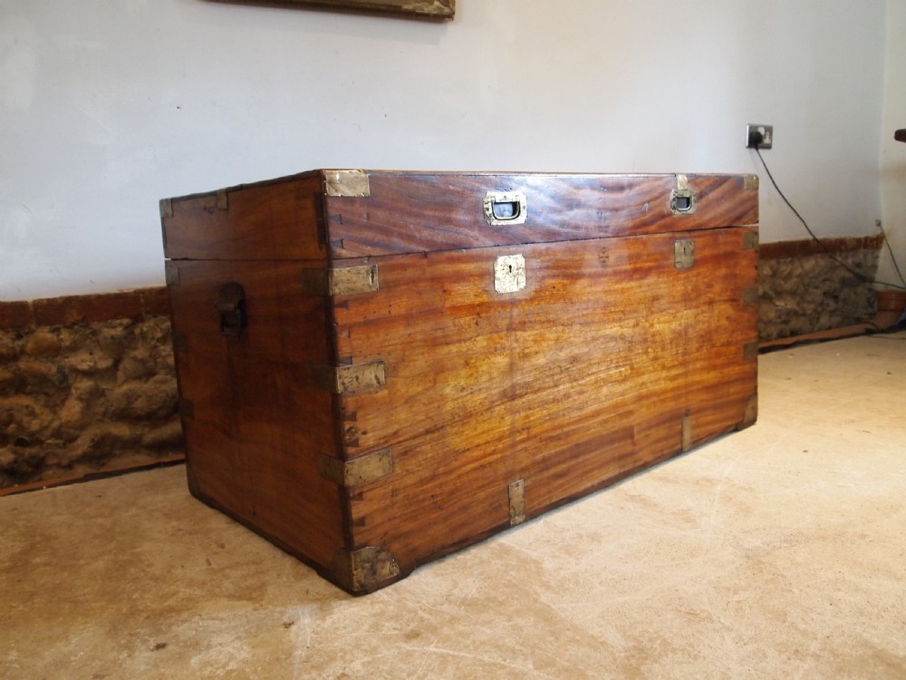 Chest coffer trunk Military Campaign Camphor wood c1840 View IV