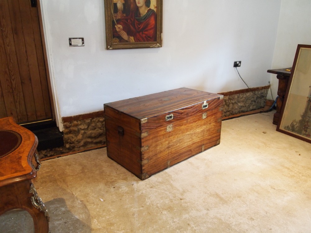 Chest coffer trunk Military Campaign Camphor wood c1840 View IX
