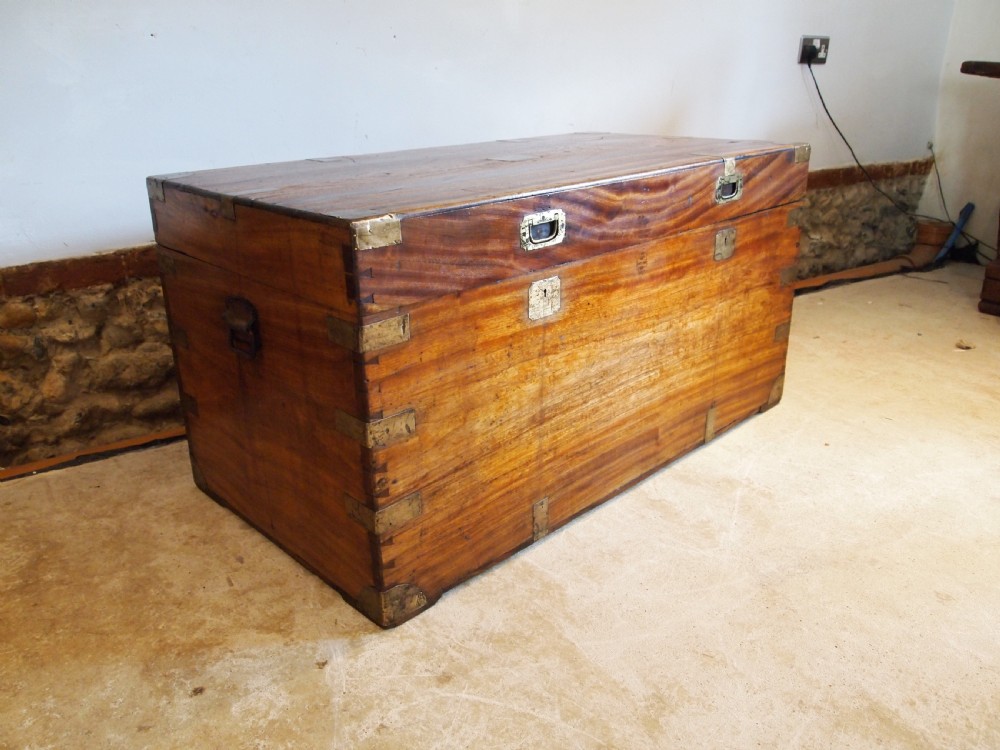 Chest coffer trunk Military Campaign Camphor wood c1840 View XIII