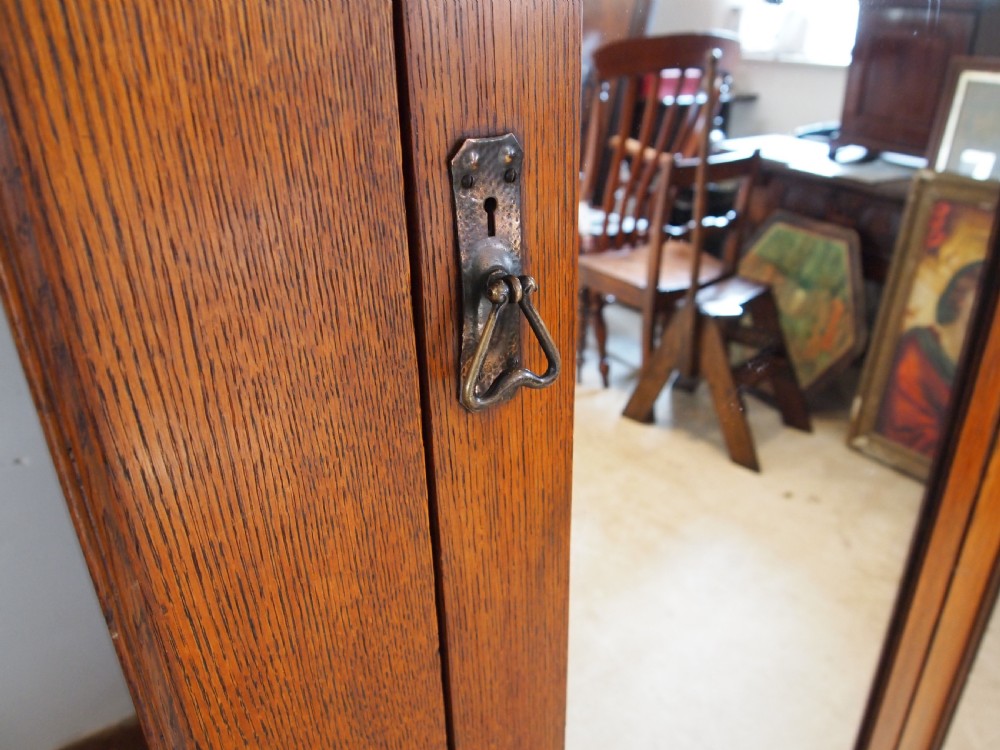 Wardrobe Arts and Crafts Victorian Oak fine quality c1890 View IV