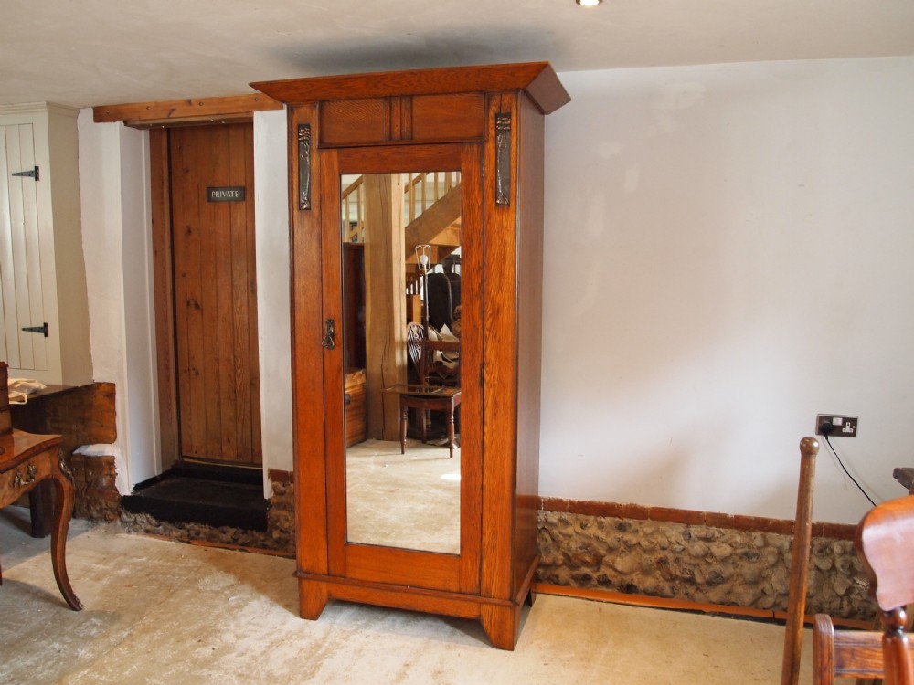Wardrobe Arts and Crafts Victorian Oak fine quality c1890 View IX