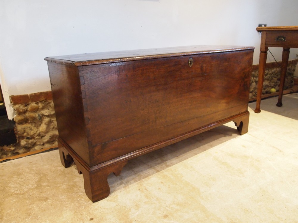 Coffer chest trunk Beautiful George III Oak and Elm c1780 View XII