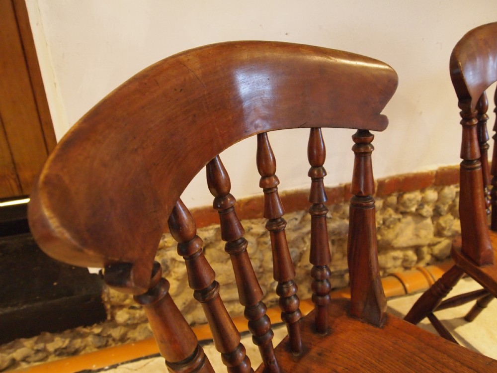 Chairs set of 3 Victorian Windsor kitchen chairs c1870 View V
