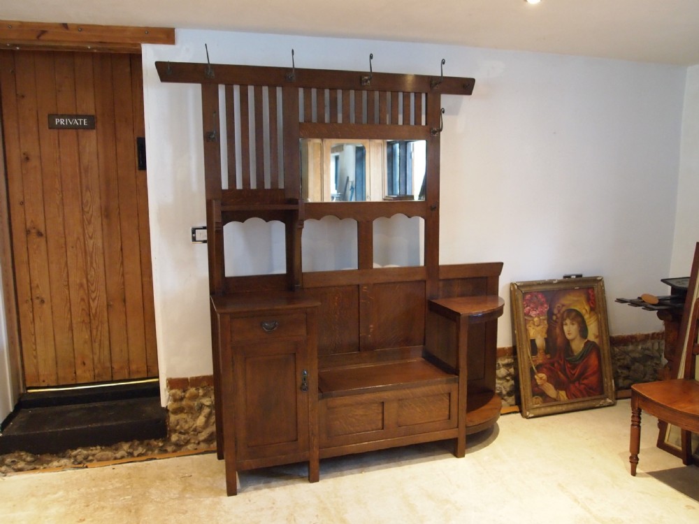 Hall stand Liberty London Stunning Arts and Crafts Oak c1900