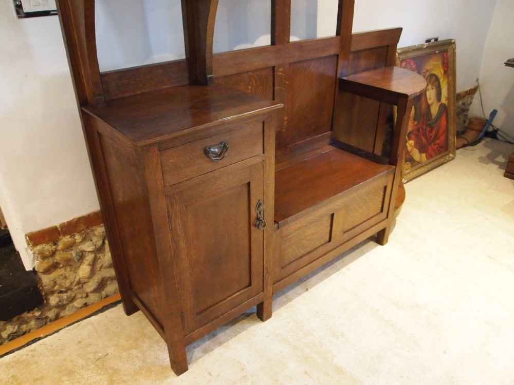 Hall stand Liberty London Stunning Arts and Crafts Oak c1900 View VII