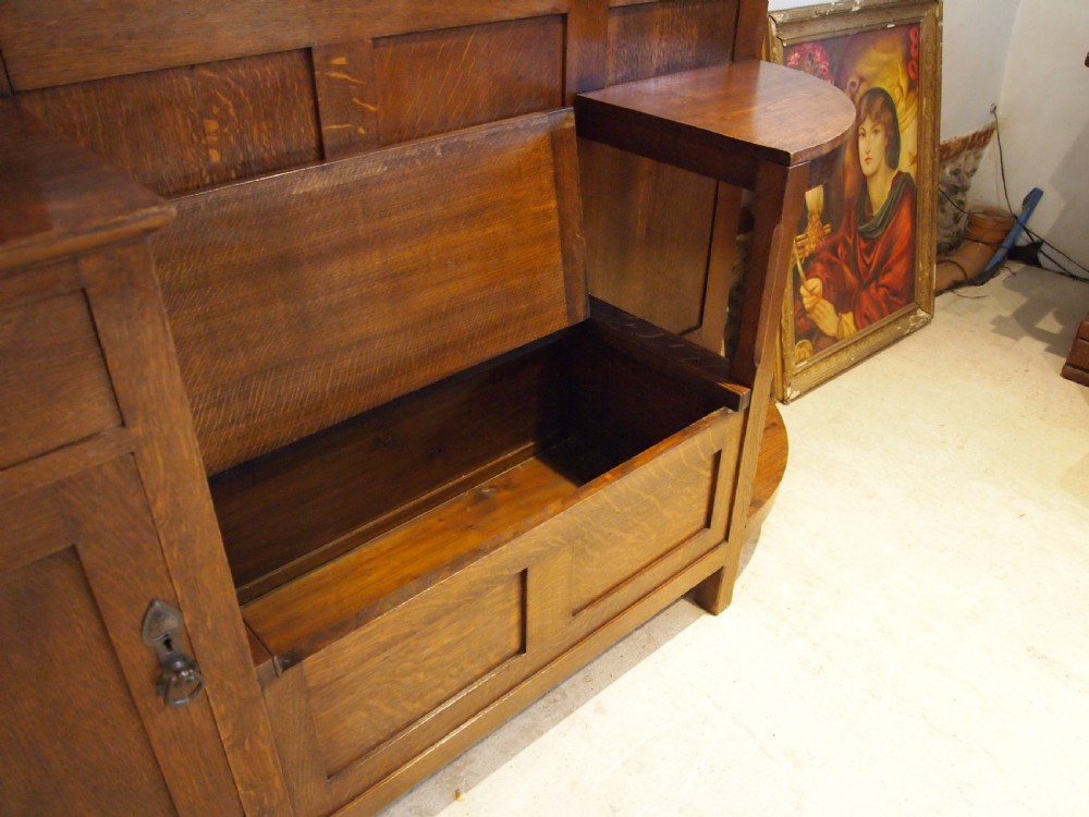 Hall stand Liberty London Stunning Arts and Crafts Oak c1900 View X