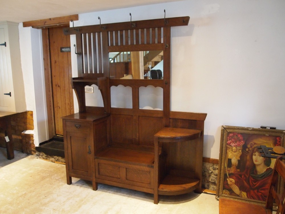 Hall stand Liberty London Stunning Arts and Crafts Oak c1900 View XII