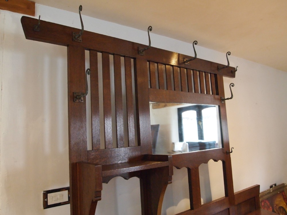 Hall stand Liberty London Stunning Arts and Crafts Oak c1900 View XIII