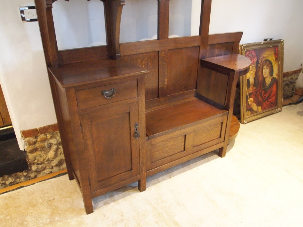Hall stand Liberty London Stunning Arts and Crafts Oak c1900 View XIV