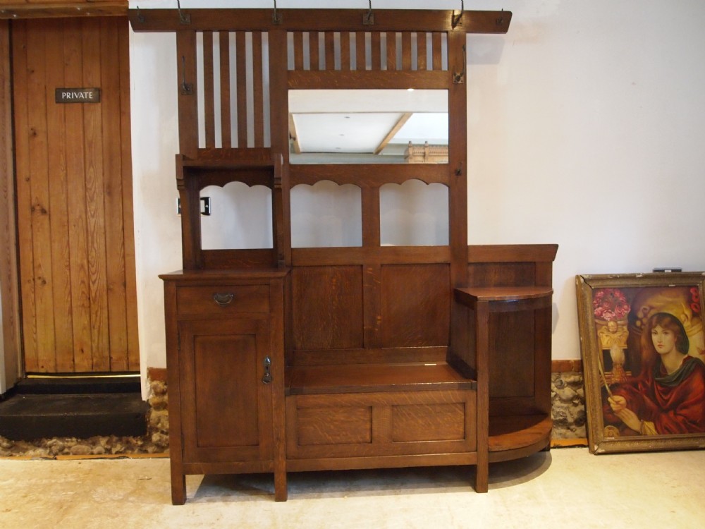 Hall stand Liberty London Stunning Arts and Crafts Oak c1900 View XV