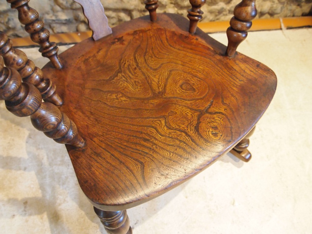 Chair rocking chair Victorian Windsor Ash and Elm c1860 View V