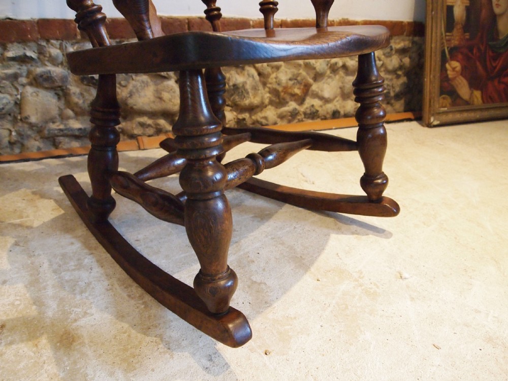 Chair rocking chair Victorian Windsor Ash and Elm c1860 View X