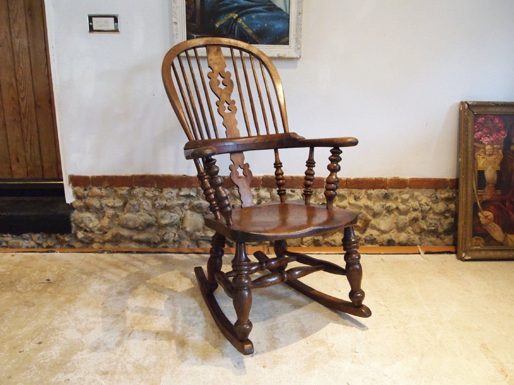 Chair rocking chair Victorian Windsor Ash and Elm c1860 View XI
