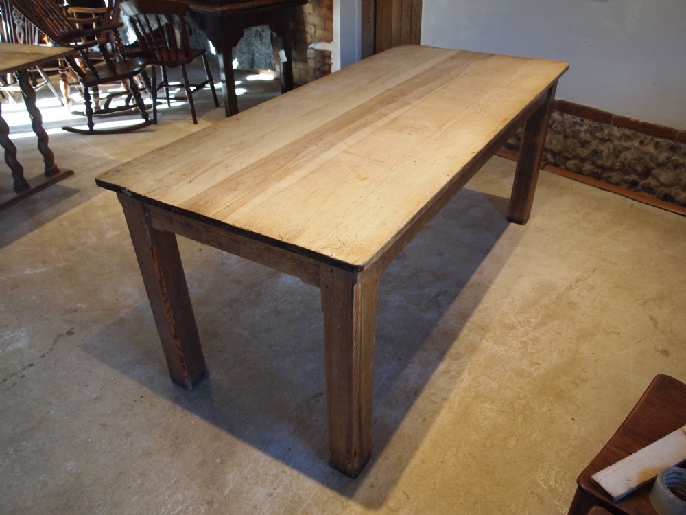 Table French scrub top Walnut refectory dining farmhouse c1900