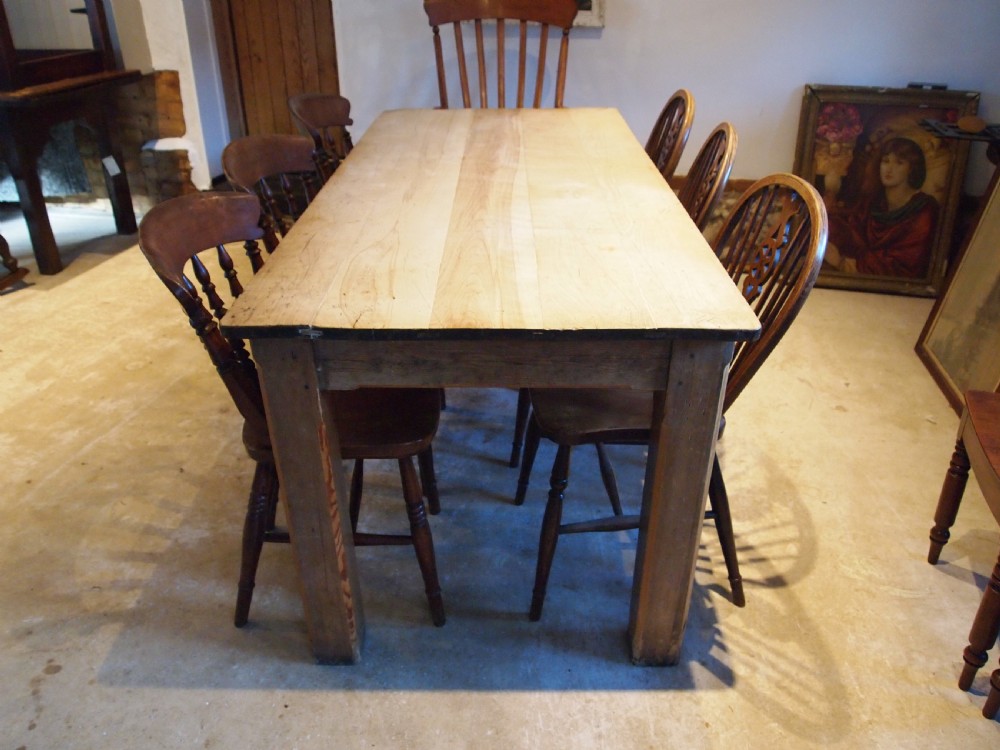 Table French scrub top Walnut refectory dining farmhouse c1900 View IV