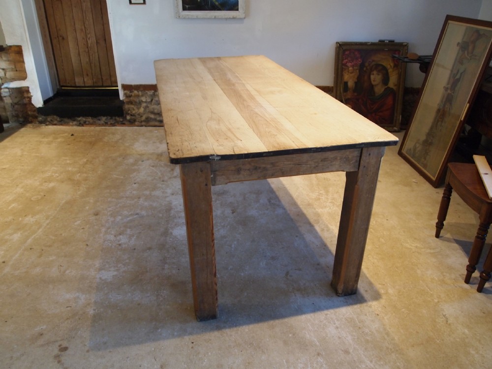 Table French scrub top Walnut refectory dining farmhouse c1900 View IX
