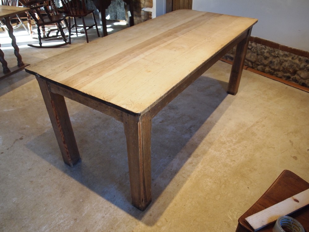 Table French scrub top Walnut refectory dining farmhouse c1900 View XI