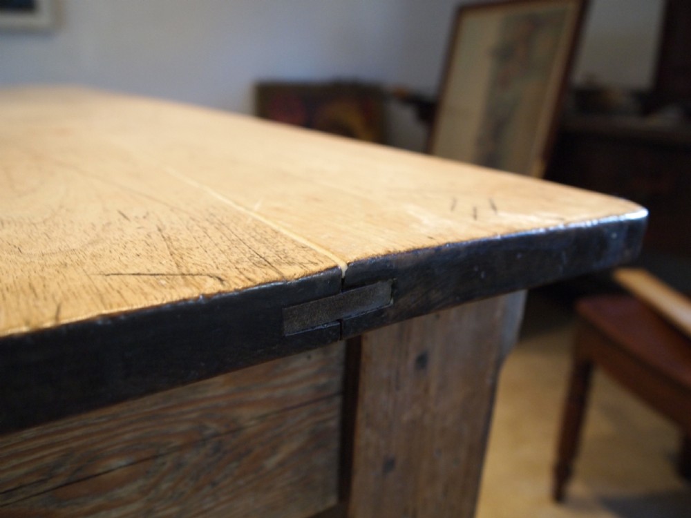 Table French scrub top Walnut refectory dining farmhouse c1900 View XII