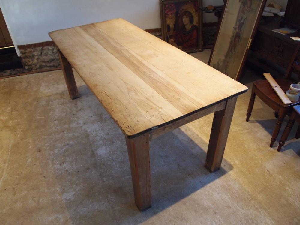 Table French scrub top Walnut refectory dining farmhouse c1900 View XIII