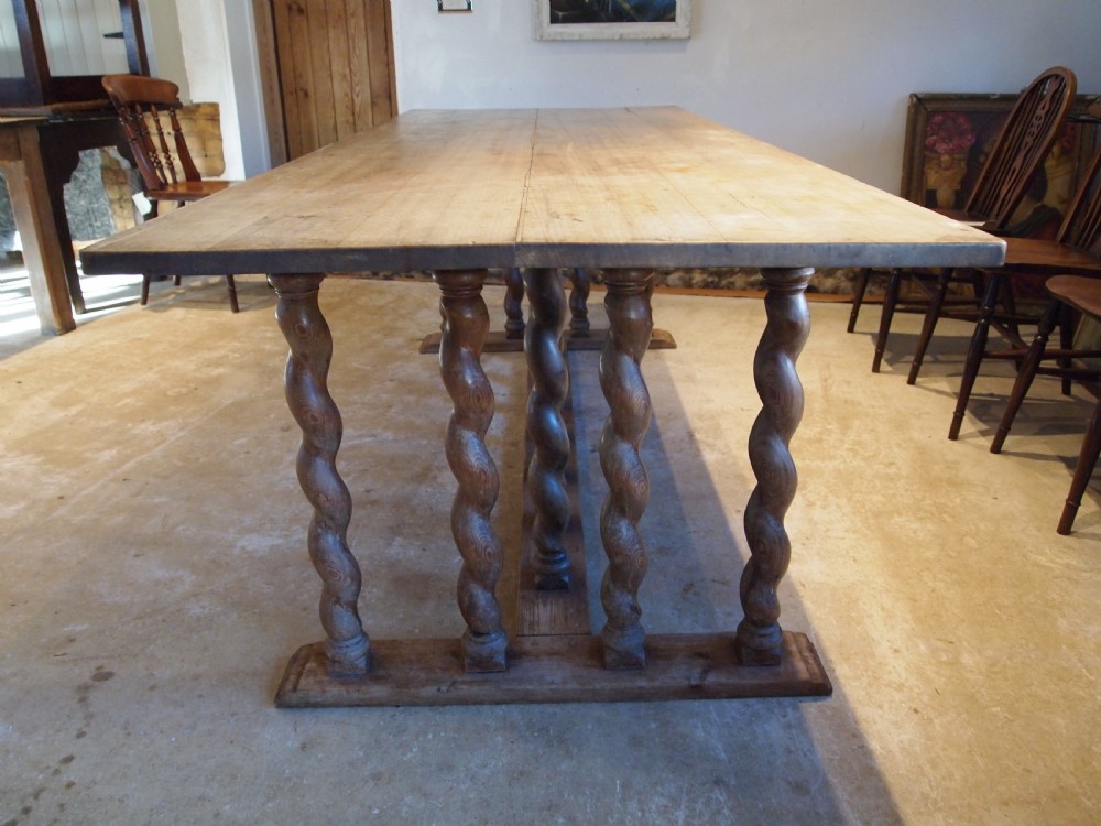Table French Walnut refectory dining farmhouse c1900 View V