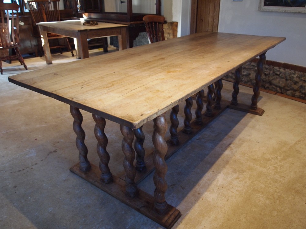 Table French Walnut refectory dining farmhouse c1900 View VI