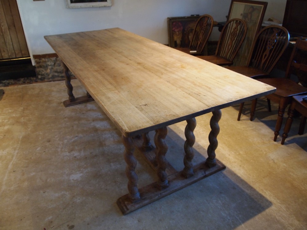 Table French Walnut refectory dining farmhouse c1900 View IX