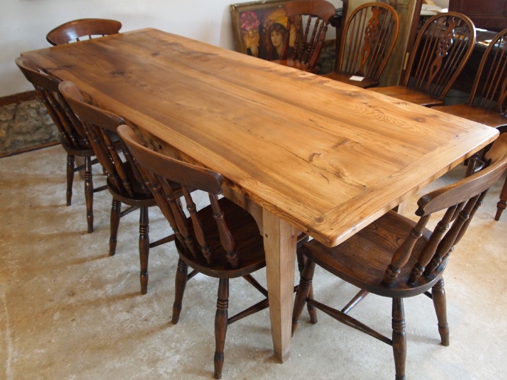 Table refectory farmhouse French Elm dining c1870 View II