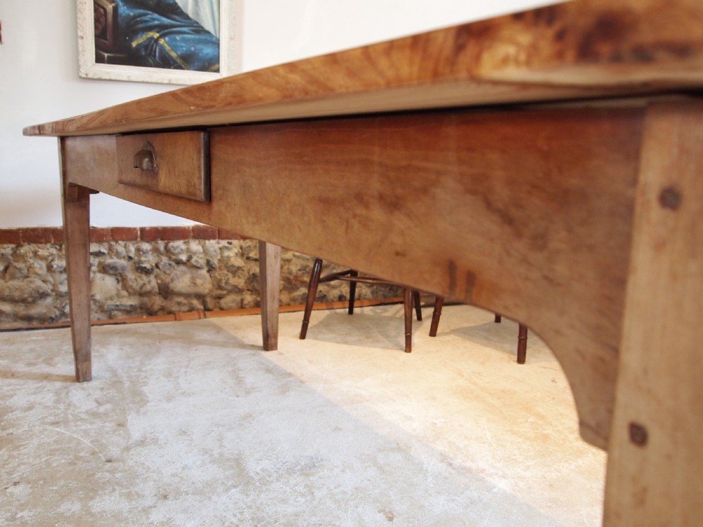 Table refectory farmhouse French Elm dining c1870 View III