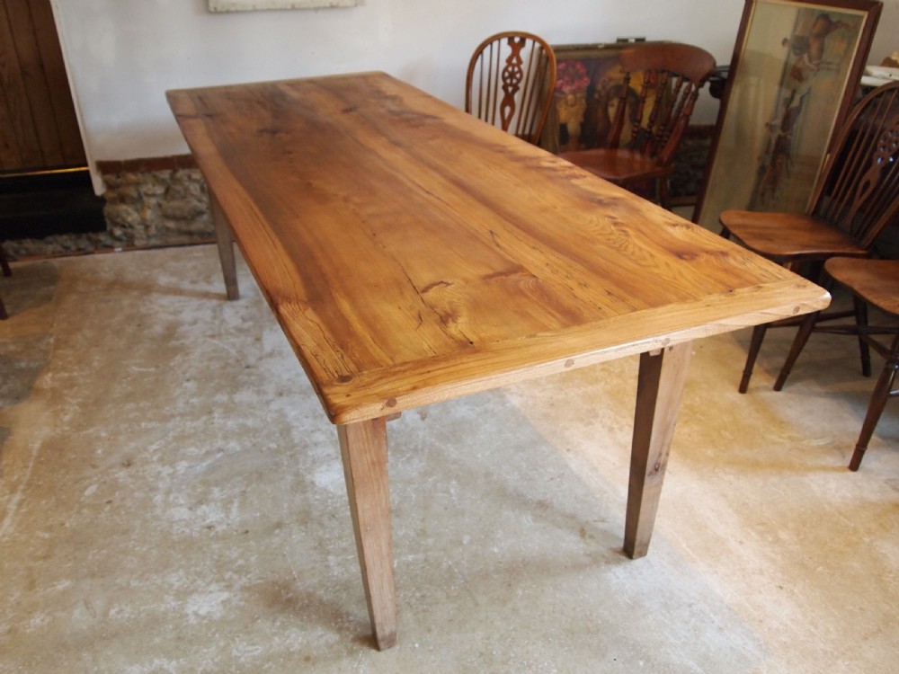 Table refectory farmhouse French Elm dining c1870 View VI