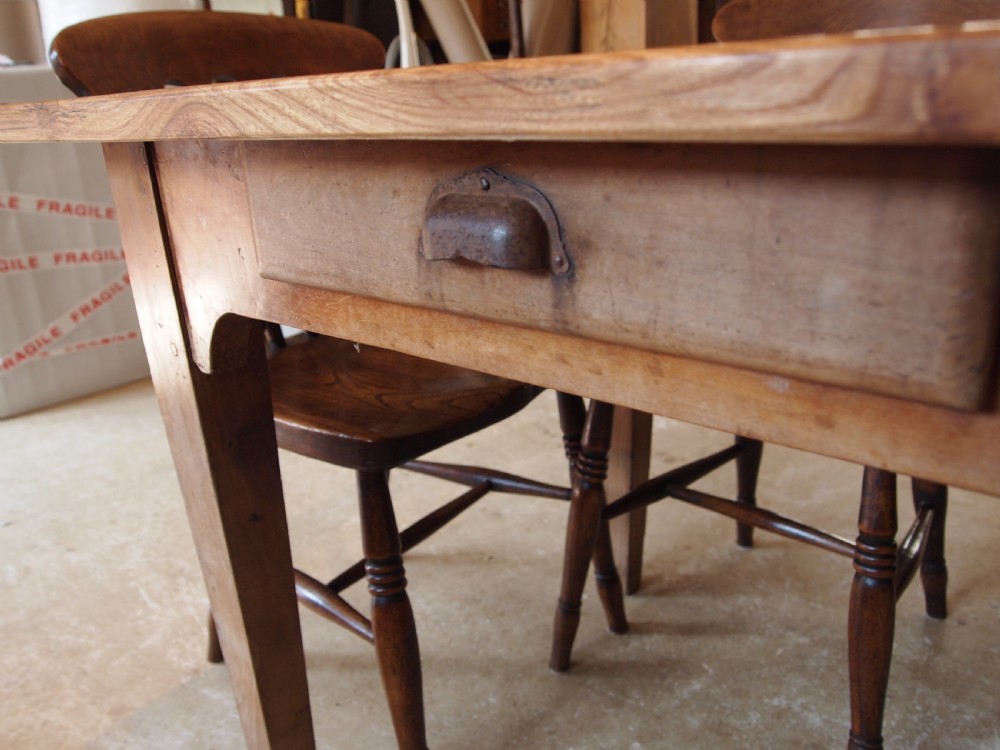 Table refectory farmhouse French Elm dining c1870 View VII
